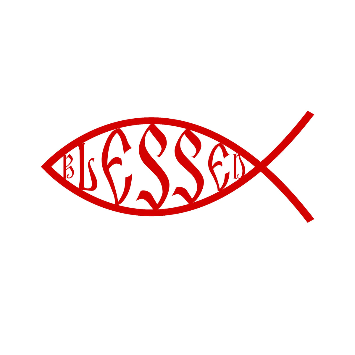 Bio-Baumwoll-Beanie "Blessed" Fisch-Symbol